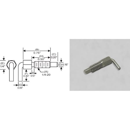 S & W Manufacturing L-Handle, Non Lock Nose P, 1/4-20", .5" LNS-0